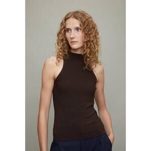 Maria McManus Mock Halter Neck Top in Chocolate XS